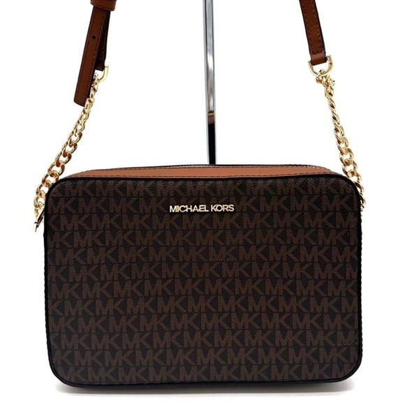 Michael Kors Large EW Crossbody Bag Brown/Gold - Picture 2 of 9
